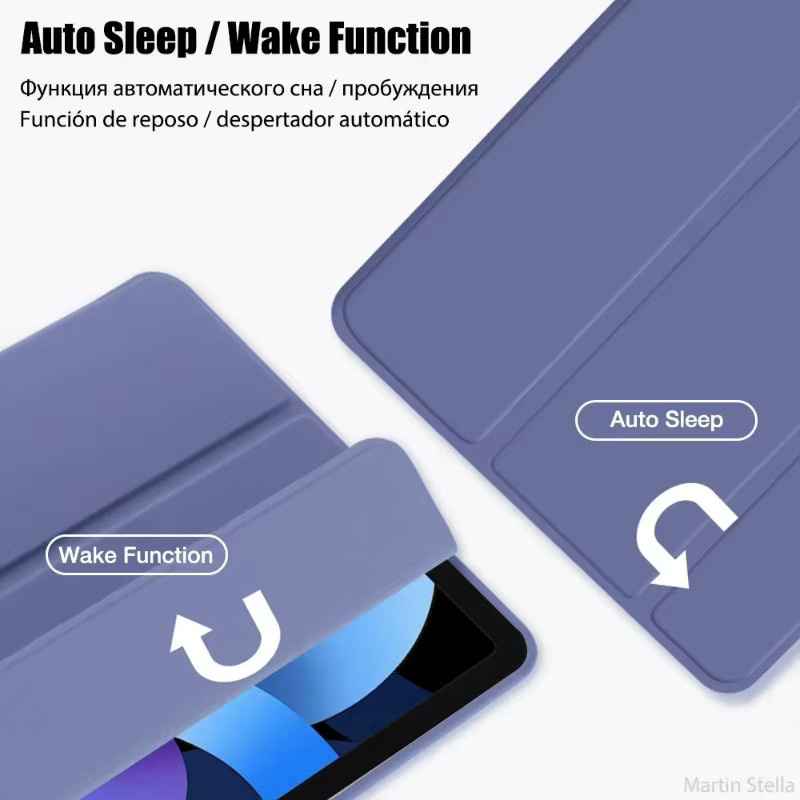 OnePlus Pad Go Tri-Fold Stand Case aus PU-Leder in Blau - Bild 2