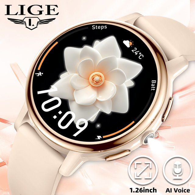 LIGE Smartwatch, Schwarz, Silikon, Unisex - Bild 1