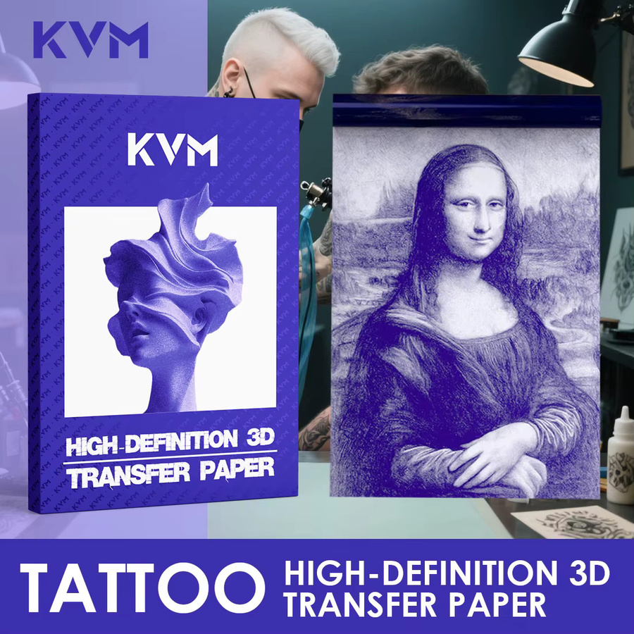 KVM Tattoo Transferpapier für Thermokopierer, 100/25 Blatt Schablonenpapier für professionelle Tattoo-Künstler - Bild 2