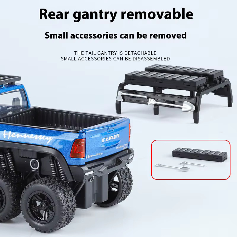 Maisto RAM 1500 TRX 6X6 Tyrannosaurus Rex, Pickup Legierung Auto Modell, 1:32, mit Sound und Licht - Bild 4