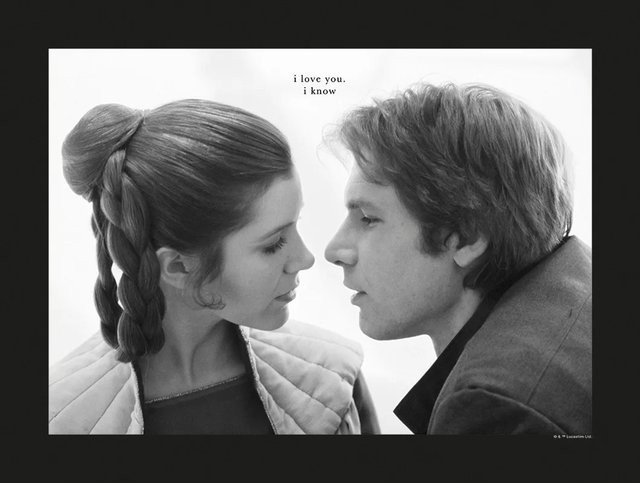 Komar Wandbild Star Wars Love Paper Poster in Schwarz und Weiß, Breite: 40 cm, Höhe: 30 cm - Bild 1