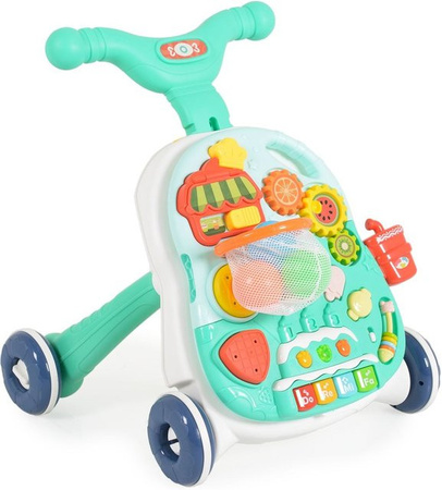 Moni Lauflernwagen 2 in 1 Spielcenter mit Musikfunktion türkis