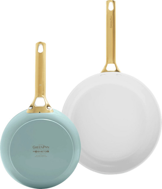 GreenPan Padova Reserve Bratpfannenset aus Keramik und Aluminium, Farbe: Smokey Blue, Durchmesser: 20 cm und 26 cm - Bild 1