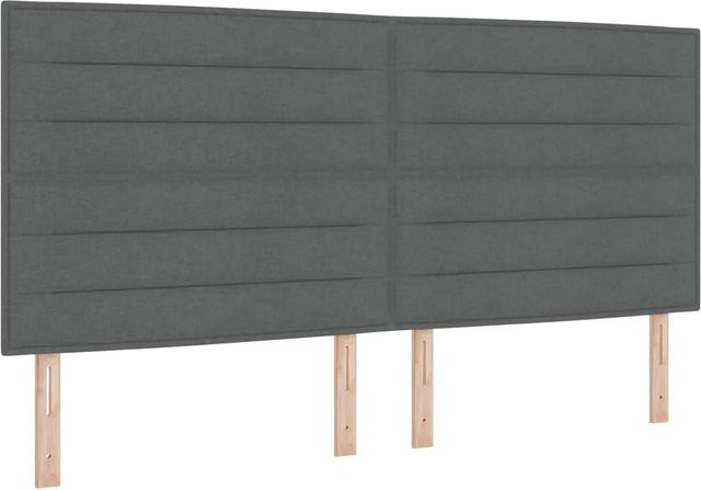 vidaXL LED Kopfteil mit integrierten Lichtleisten aus Stoff in Dunkelgrau, Breite: 200 cm - Bild 1
