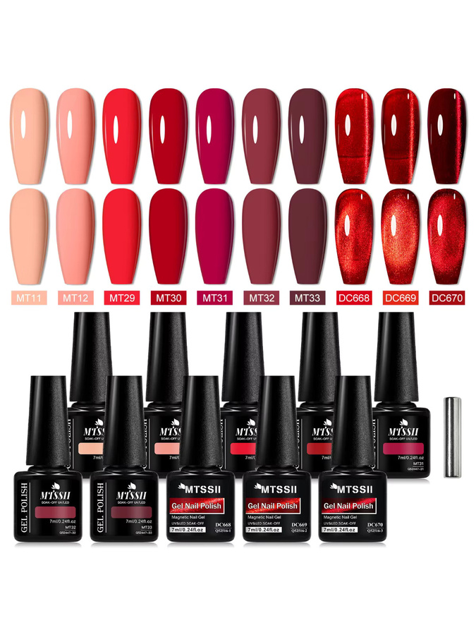 Mtssii Gel Nagellack Set, Kaffee Braun, 11 Stück - Bild 5