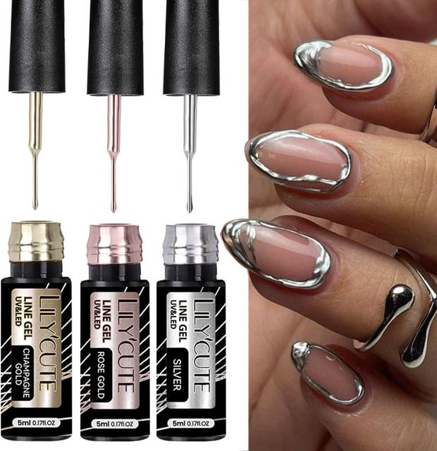 LILYCUTE Nagelgel Metallic, Silber, 5 ml - Bild 1