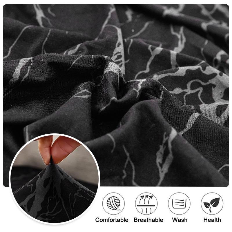 Yiran bedruckter Futonbezug mit geometrischem Design in Schwarz, elastischer Stretch-Sofabezug aus Polyester für Wohnzimmer und Schlafzimmer, Breite: 120 cm - Bild 2