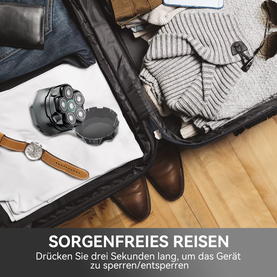KENSEN Elektrorasierer für Herren, Nass-/Trockenrasierer, Schwarz - Bild 6