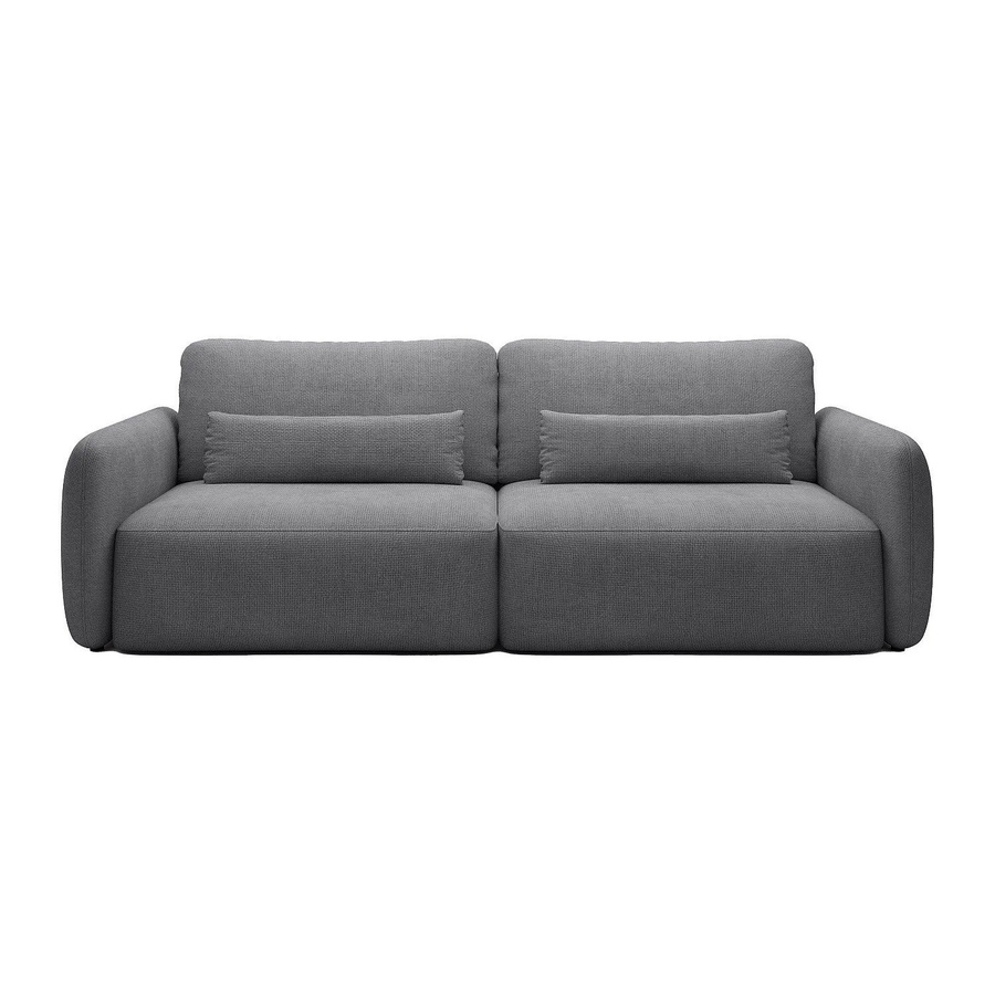 Schlafsofa Vopoza in Grau mit Polsterung und Armlehnen, Breite: 238 cm - Bild 2