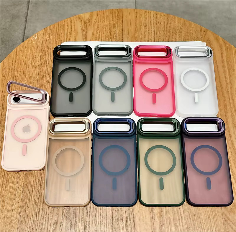 LYYDFUMAN Magnetische Handyhülle mit Metalllinsenständer für MagSafe und Wireless Charging, stoßfeste Abdeckung für iPhone 17 Air 16 15 14 13 12 Pro Max Plus Mini, Farbe: Purple - Bild 4