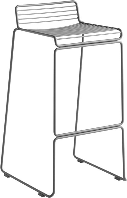 HAY Hee Bar Stool aus pulverbeschichtetem Metalldraht in Grau - Bild 1