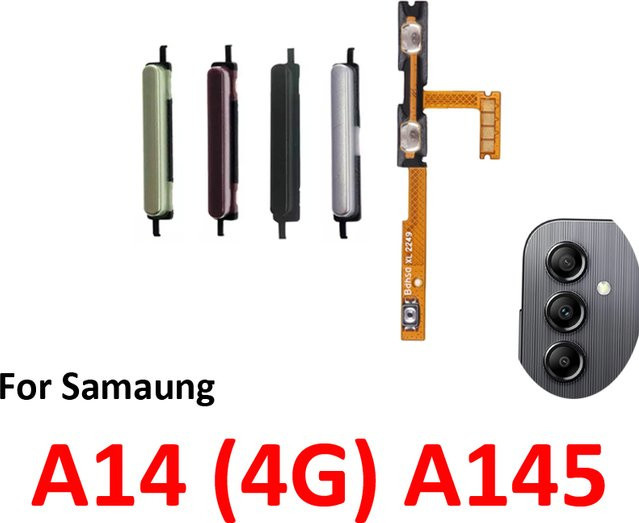 Samsung Galaxy A14 4G A145 Lautstärketasten und Ein/Aus-Schalter Flexkabel Reparaturset in Rot/Mehrfarbig - Bild 1