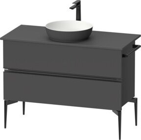 Duravit Sivida Konsolen-Waschtischunterbau bodenstehend, Grau matt, B/T/H: 104,5 x 54,8 x 47,5 cm - Bild 1