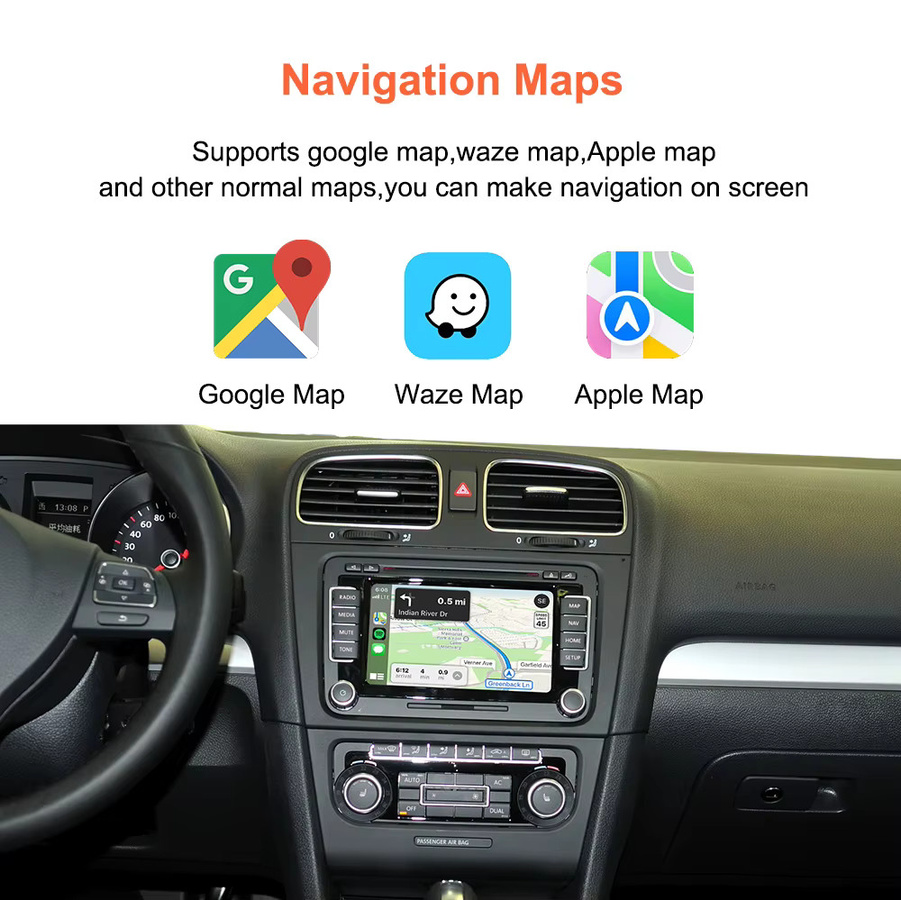 Bonroad Wireless CarPlay und Android Auto Upgrade Modul für Volkswagen RNS510 Systeme, Schwarz - Bild 5