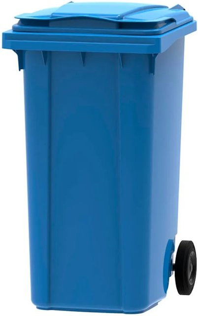 PROREGAL Mülltonne Müllgroßbehälter mit 2 Rädern, 240 Liter, Blau, H x B x T: 107,9 x 58,3 x 73,7 cm - Bild 1