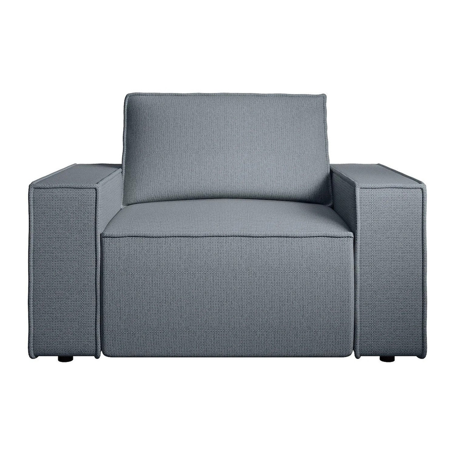 Vente-unique Sessel Amelia mit gerader Rückenlehne in Blau aus Strukturstoff, Breite: 120 cm - Bild 2