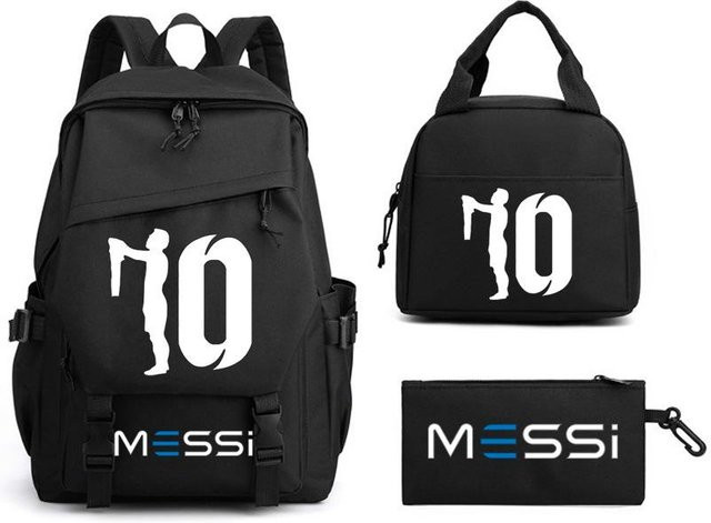 3-teiliges Schulrucksack-Set aus Oxford-Stoff in Rotbraun mit Schultasche und Federmäppchen - Bild 1