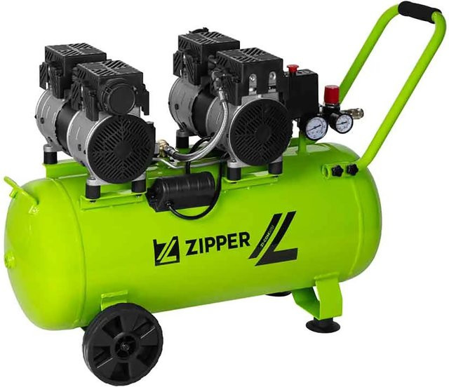 Zipper Silent Kompressor ZI-COM50SI in Grün-Schwarz mit 50 Liter Volumen - Bild 1