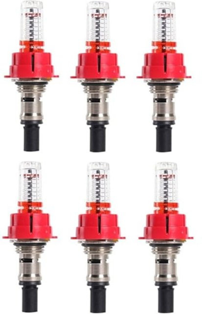 DIDI 6-teiliger Fußbodenheizungsverteiler mit Durchflussmesser, vernickelter Manifold in Rot - Bild 1