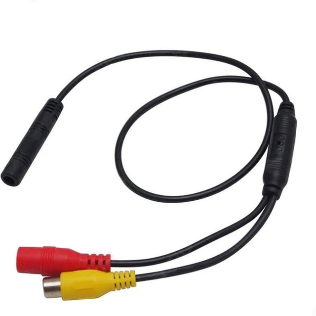 Auto Backup Rückfahrkamera Adapter mit 4-Pin Stecker auf CVBS RCA Buchse, Kabelbaum in Schwarz - Bild 1