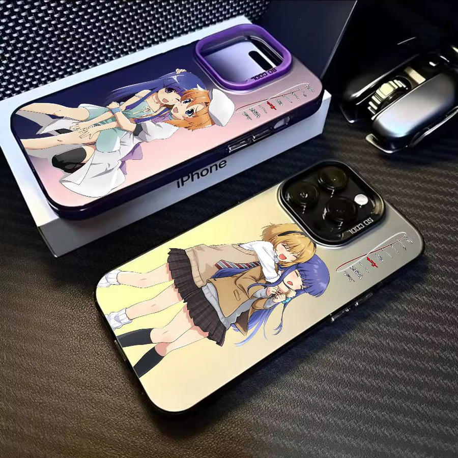 H-Higurashi Wenn sie weinen Handyhülle für iPhone 11 bis 17 Pro Max Multicolor Matte Laser Metallic Aurora Design - Bild 4