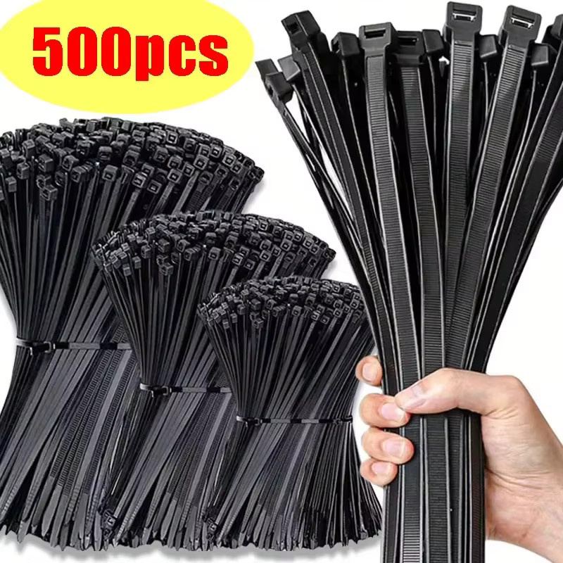 Selbstsichernde Nylon-Kabelbinder aus Kunststoff in Schwarz für Gewächshäuser und Befestigungen - Bild 6