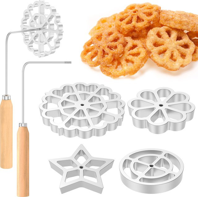 Willstar Cookie Maker Rosettenform aus Metall in Silber für Gebäck und Bunuelos - Bild 1