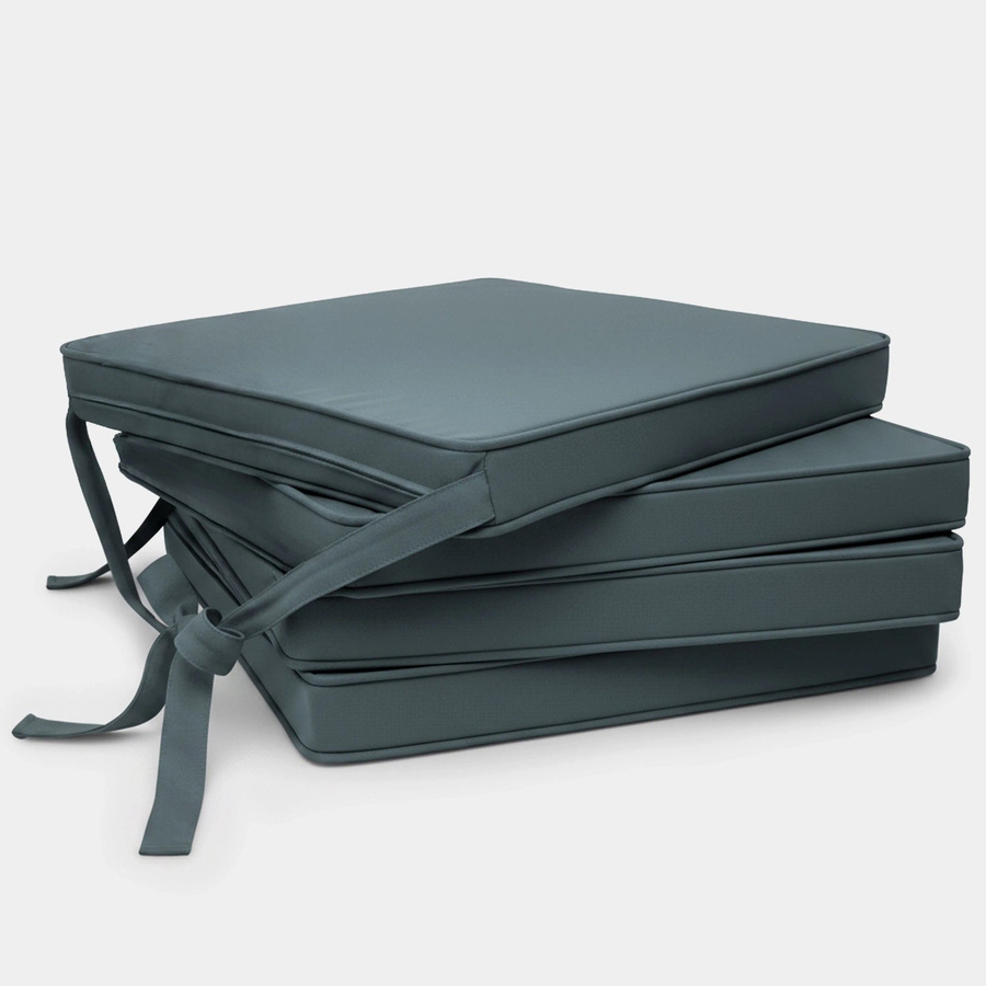 Beautissu 4er Set Loft SK Stuhlkissen Taubenblau B: 45 cm, T: 40 cm, H: 5 cm - Bild 2