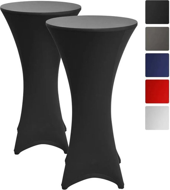 Beautissu Stella Stehtischhusse 2-teilig in Schwarz mit Durchmesser: 70 cm - Bild 1