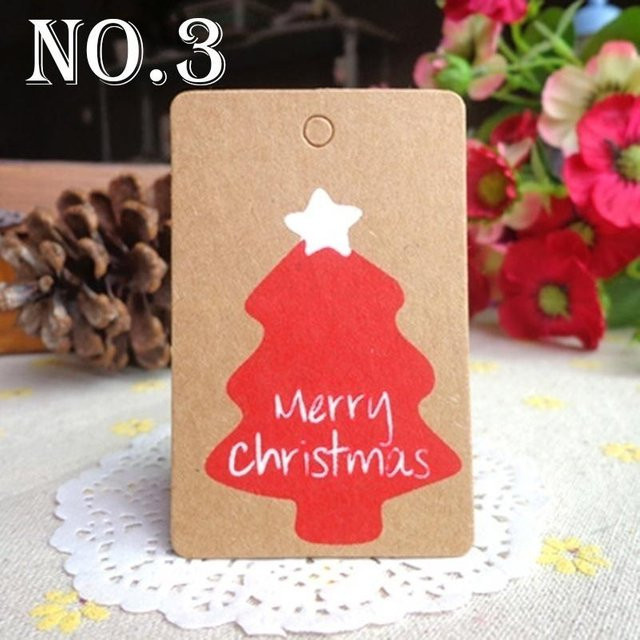 50 Stück Moon moon2 Weihnachts-Papieranhänger aus braunem Kraftpapier mit Frohe Weihnachten Aufdruck zur Dekoration - Bild 1
