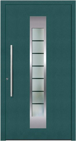 KNOCK Aluminium-Haustür Terra Nova in Moosgrün mit Glaseinsatz und RC2-Schutz - Bild 1