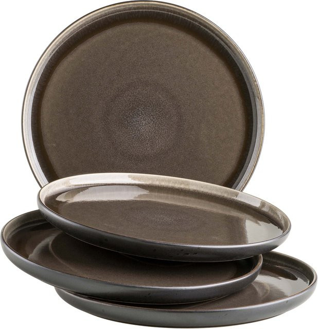 Mäser Dessertteller-Set Niara aus Steinzeug in Schwarz, Grau und Braun - Bild 1