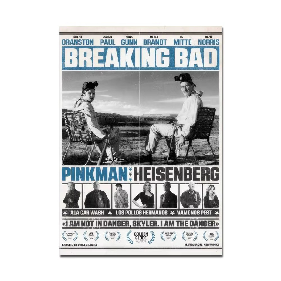 Retro Filmplakat Wandaufkleber Breaking America Klassische Kunst als wasserfester Papieraufkleber in Mehrfarbig - Bild 6