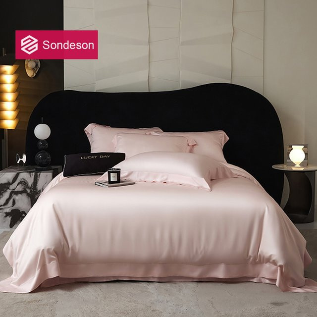 Sondeson Bettwäsche-Set aus 100 % Naturseide mit Stickerei in Pink - Bild 1