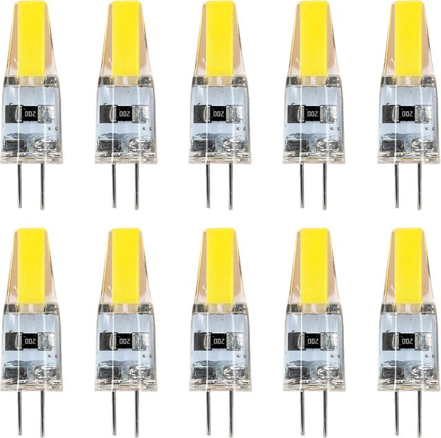 Aoyuansea 10er Pack Mini G4 LED COB Glühbirnen, dimmbar, 6W, transparent, Ersatz für 30W 40W Halogen für Kronleuchter und Strahler - Bild 1