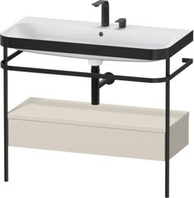 Duravit Möbelwaschtisch-Kombi Happy D.2 Plus in Weiß mit 2 Waschbecken und 1 Schublade, B/T: 97,5 x 49 cm - Bild 1