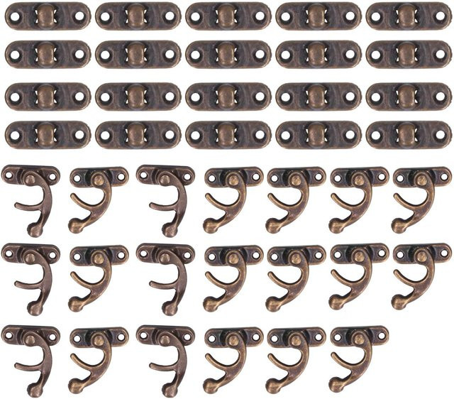 20er Set GoolRC Antik Riegel aus Aluminiumlegierung in Braun für Schmuckschatullen und Gepäck - Bild 1