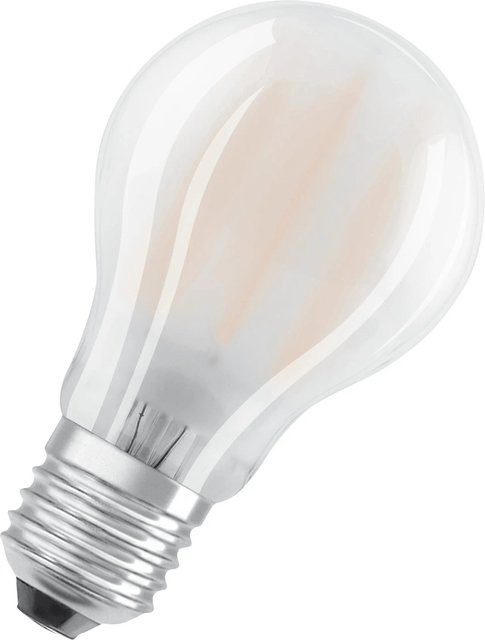 Osram LED-Leuchtmittel E27 Glühlampenform 2er Set, warmweiß, grau transparent, Höhe: 10,5 cm, Durchmesser: 6,0 cm - Bild 1