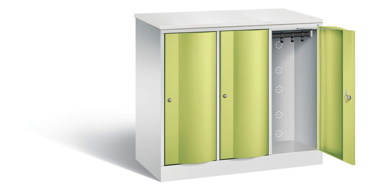 BIGBOXX Sideboard-Spind mit durchgehenden Türen in Grün und glänzendem MDF-Finish - Bild 1