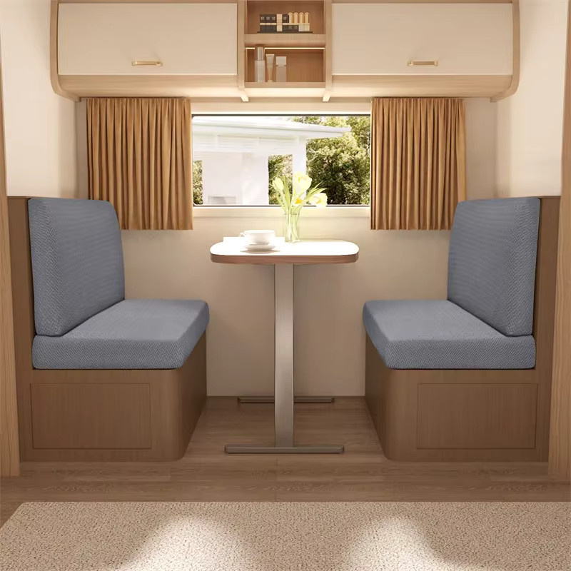 Yupartex 2er-Set Jacquard RV Dinette Sofa Sitzkissen Abdeckungen elastische Armlose Schonbezüge für Camper und Wohnmobile - Bild 4