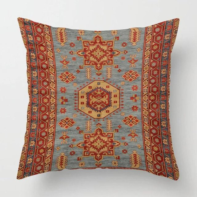 Kissenbezug mit marokkanischem Ethnomuster in Rot, quadratisch, B/T/H: 55 x 55 x 55 cm - Bild 1