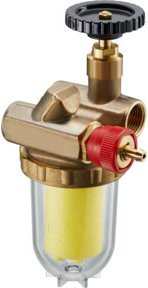 Oventrop Einstrang-Heizölfilter Oilpur E A R mit Absperrung, Rücklauf und Entlüftung, Anschluss 1/2 Zoll, Messbarkeit 50-75 my, Messing - Bild 1