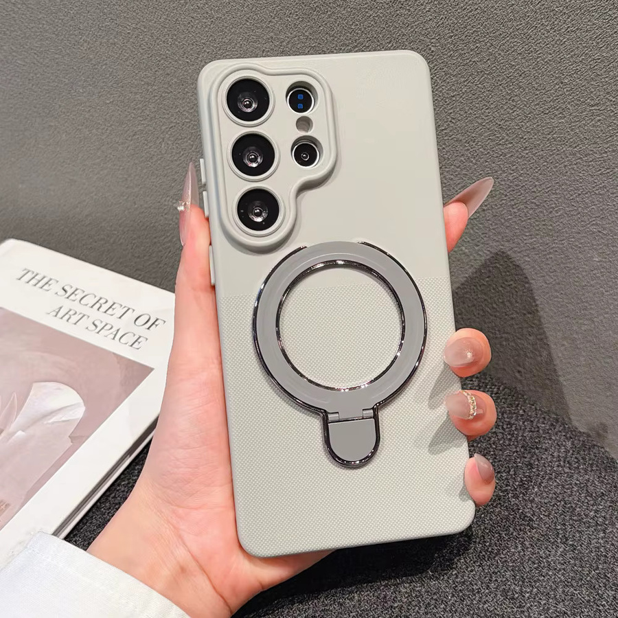 Hautfreundliche Wellenpunkt-Handyhülle mit rutschfester magnetischer Halterung für Samsung Galaxy S26 S25 S24 S23 Ultra Plus FE in Braun - Bild 3