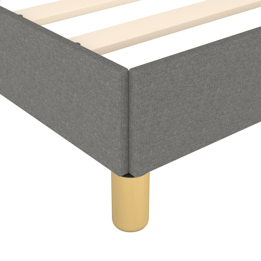 vidaXL Bettgestell mit Kopfteil aus Stoff in Dunkelgrau, B/T/H: 120 x 200 x 128 cm - Bild 3
