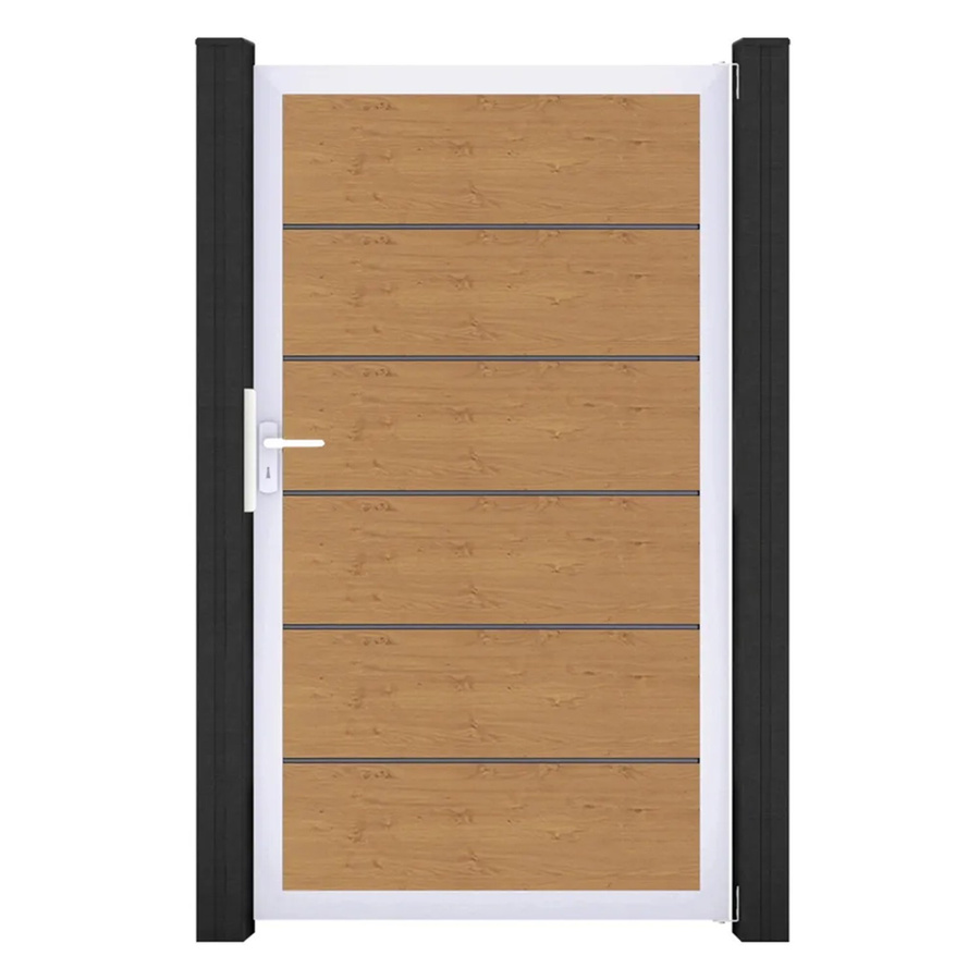 GroJa Tor Basicline Premium 1-flg. Asteiche Natur mit Rahmen, Breite: 100 cm, Höhe: 180 cm - Bild 2