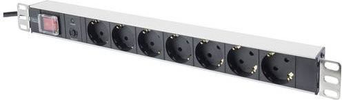 Digitus DN-19 PDU-7SO Netzwerkschrank-Steckdosenleiste mit Überspannungsschutz in Schwarz - Bild 1