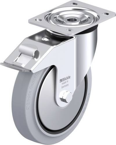 Blickle L-POEV 200KA-FI-SG-FA Stahlblech-Lenkrolle in Grau, Schwarz oder Blau mit 200 mm Rad-Durchmesser und 400 kg Tragfähigkeit - Bild 1