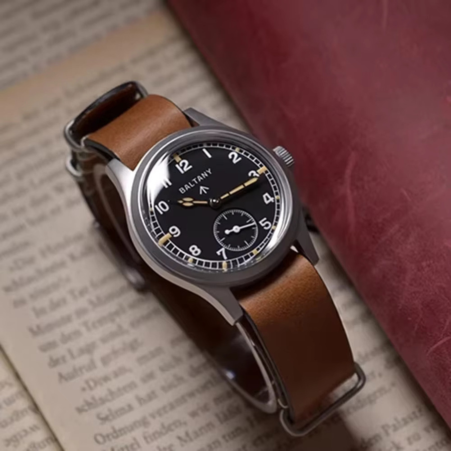 Baltany Armbanduhr, Mechanisch, Edelstahl, Leder, 36 mm, Herren - Bild 2