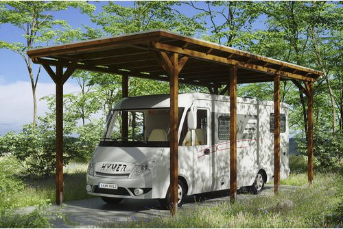 Skan Holz Carport Emsland Caravan braun B/T: 404 x 846 cm - Bild 3