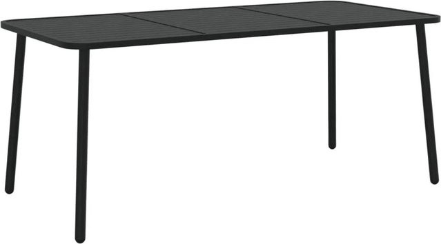 Furnicato Gartentisch aus Stahl in Anthrazit mit modernem Latten-Design, B/T/H: 165 x 80 x 71 cm - Bild 1